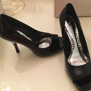 Bcbgeneration black patent heel open toe
