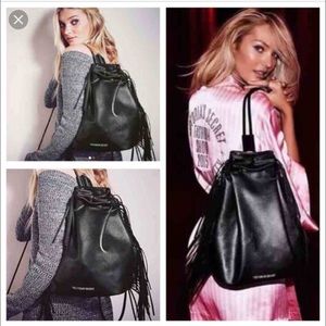 Victoria's Secret black fringe backpack