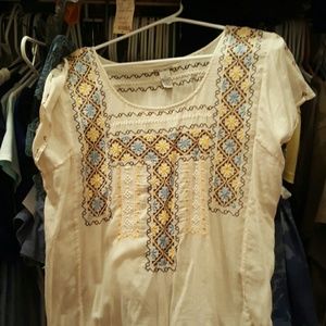 Lucky Brand  longer blouse. Cap sleeve