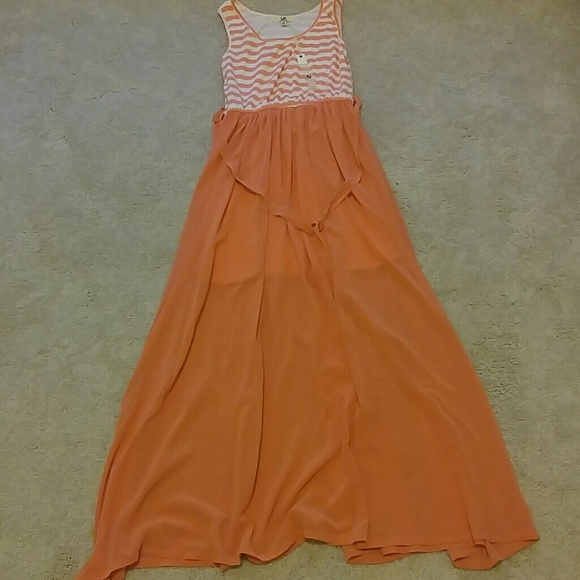 Peachy pink maxi dress