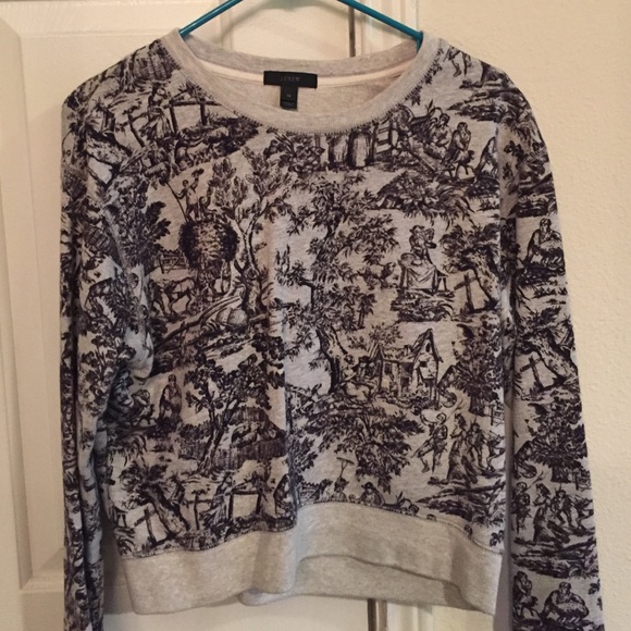 J. Crew toile cropped sweater