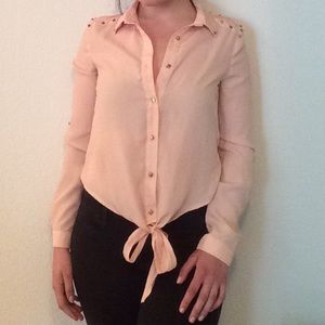 Charlotte Russe Peach Button Up