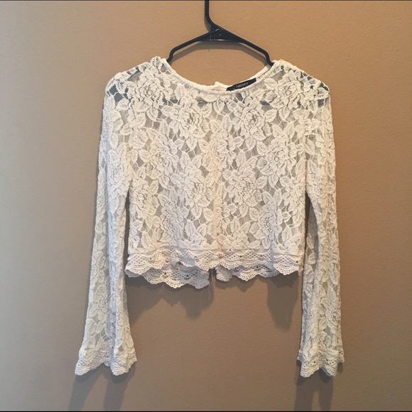 Cream Lace Bell Sleeved Top