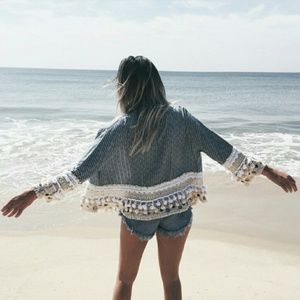 LOWEST PRICE Zara Crochet Trim Kimono