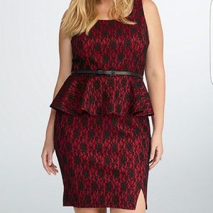 NWT Torrid Rebel Wilson Red Lace Dress