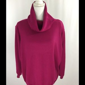 Dressbarn Fuchsia Cowl Neck Sweater