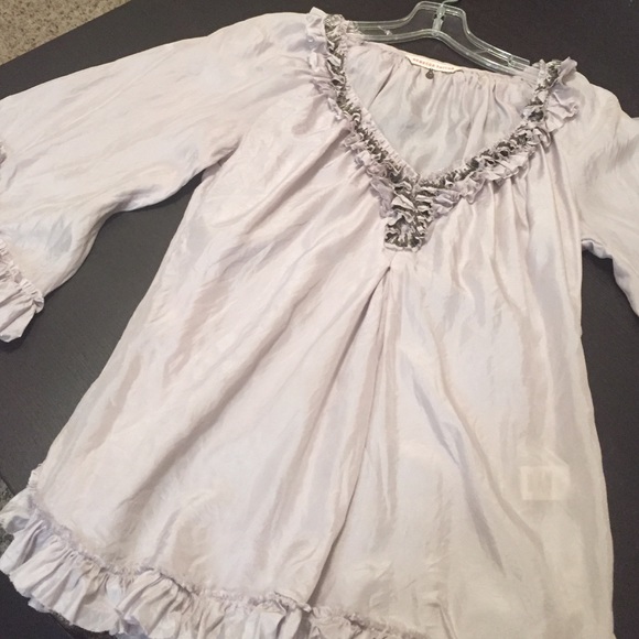 Rebecca Taylor Silk Ruffle Blouse $40