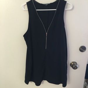 Chic Black Zipper Tank