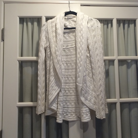 Cabi white knitted cardigan