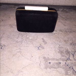 Black velvet box clutch