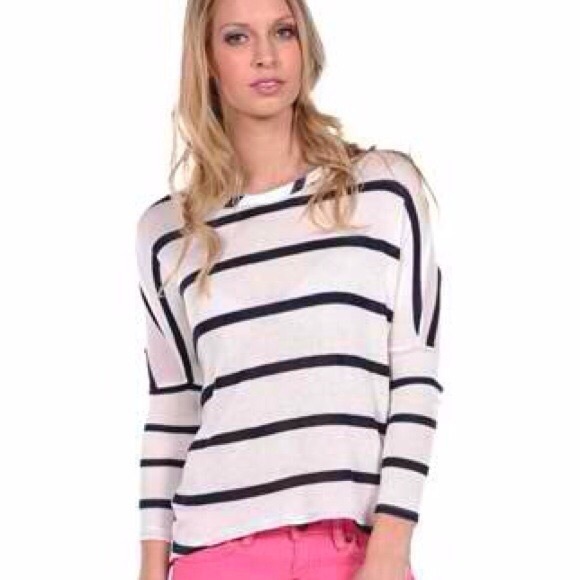 Striped nautical sweater ,button down back, medium