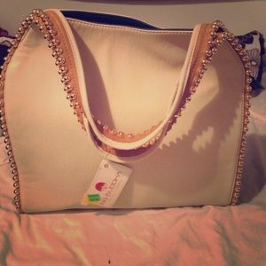 NWT Big Buddha leather studded tote