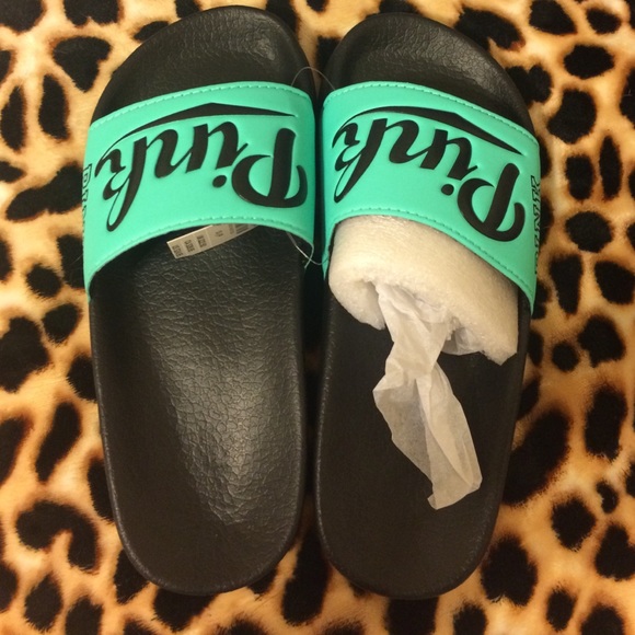 Teal PINK slip on sandals