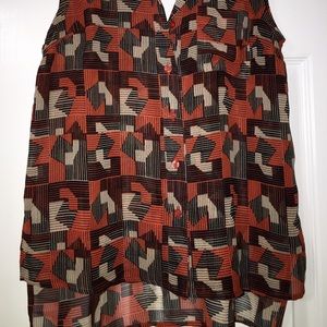 High-low breezy tank-top blouse