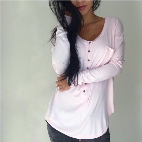 Sold Out Pink Henley 💕 - Picture 2 of 4