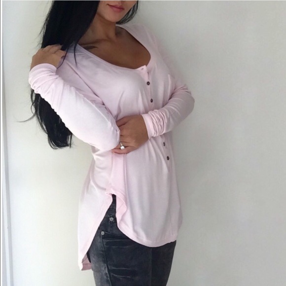 Sold Out Pink Henley 💕 - Picture 3 of 4