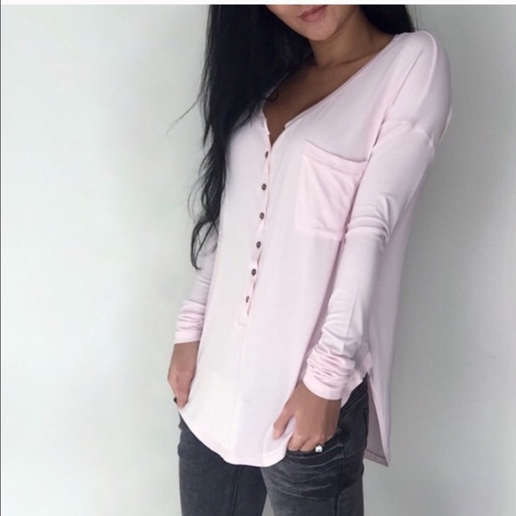 Sold Out Pink Henley 💕 - Picture 4 of 4
