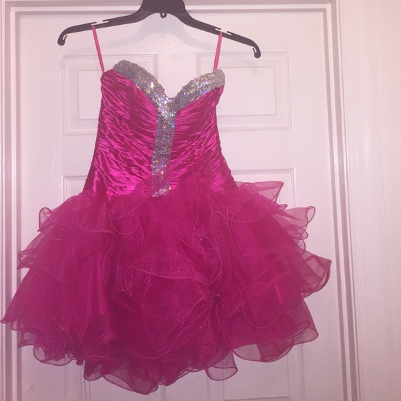 Hot pink prom dress