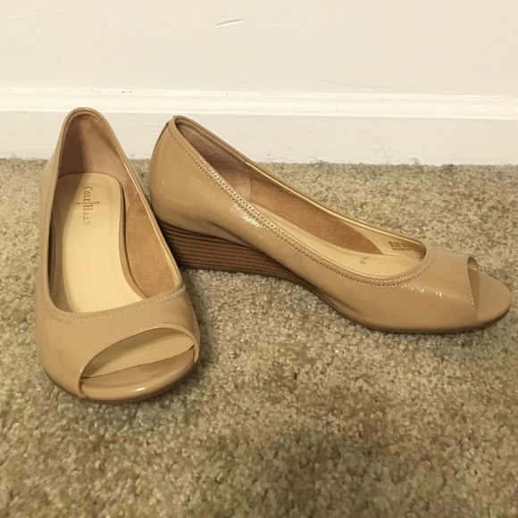 Nude Cole Haan Air Tali Peep Toe Wedges