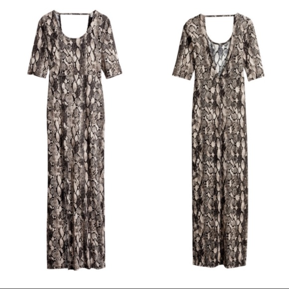 Snakeskin Pattern Animal Print Long Maxi Dress - Picture 1 of 7