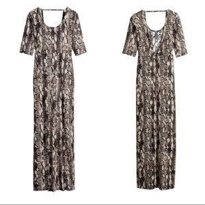 Snakeskin Pattern Animal Print Long Maxi Dress