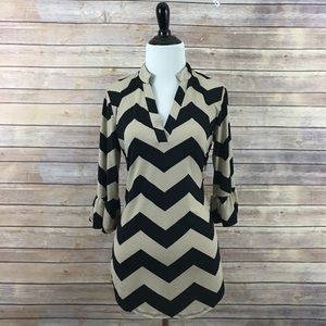Black and Tan Chevron Tunic