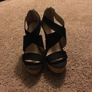 Black wedges Size 8