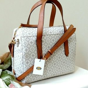 NEW Fossil Sydney Printed Satchel Crossbody