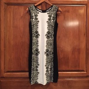 Black and white sleeveless dress