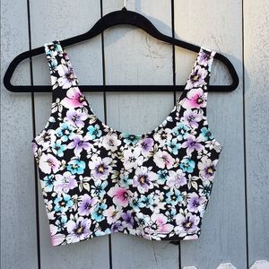 Floral print crop top 💜
