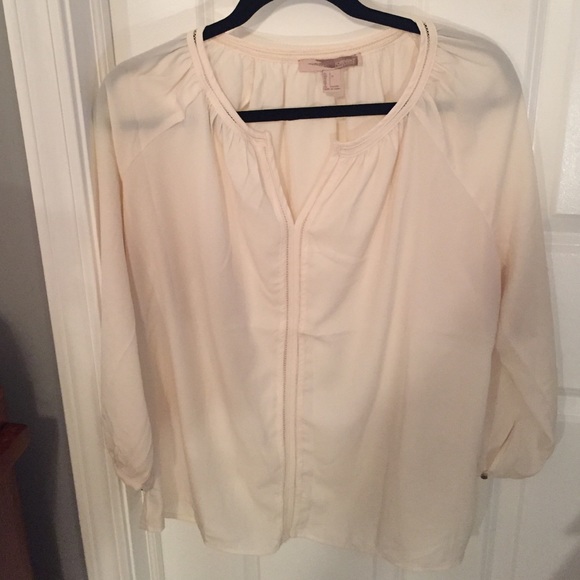 cream blouse