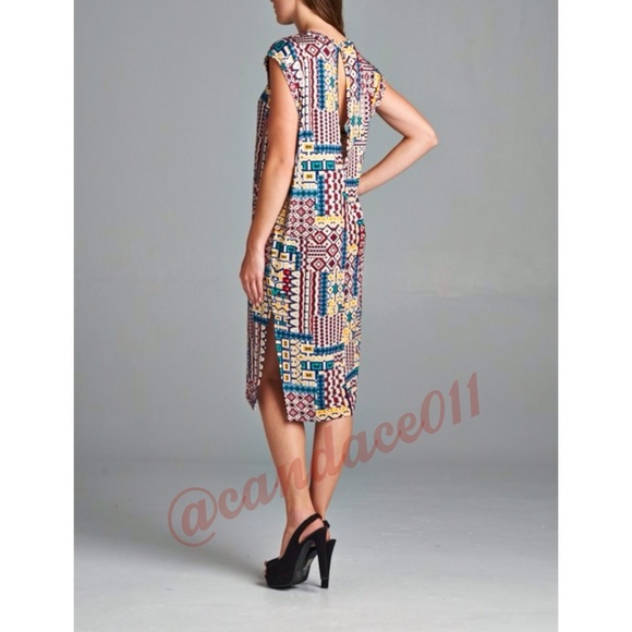 Tribal Print Midi Dress (S) - Picture 4 of 4