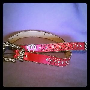 Red studded belt