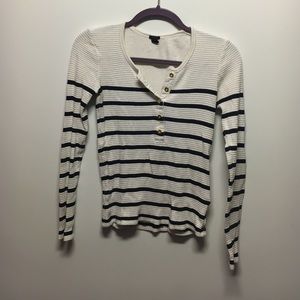 Striped waffle long sleeve j-crew