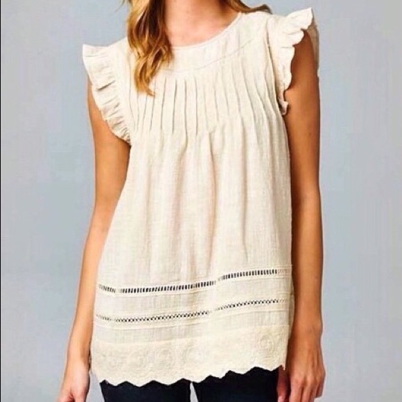 Ivory colored baby doll cut top