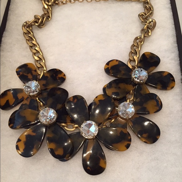 Jcrew tortoise flower necklace