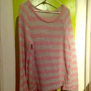 Heavy striped pullover sweater