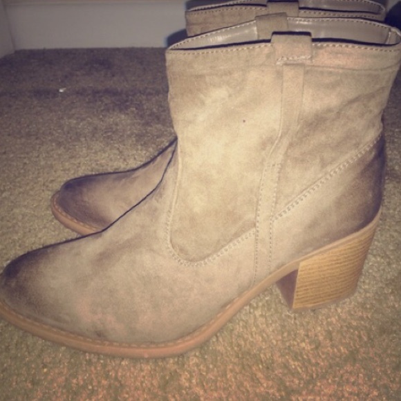 western wooden heel booties