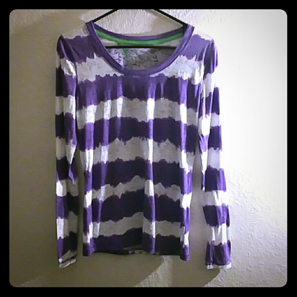 Purple and white stripped long sleeve