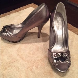 BCBG Silver Heels