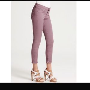 Rag & Bone Skinny Jean Zipper Capri- lavender