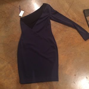 Dark Plum - One Shoulder Dress by Rachel Roy.