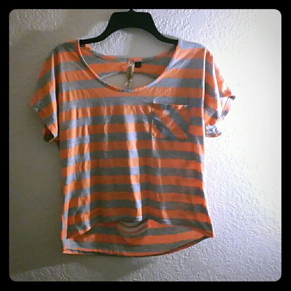 Orange and gray crop top