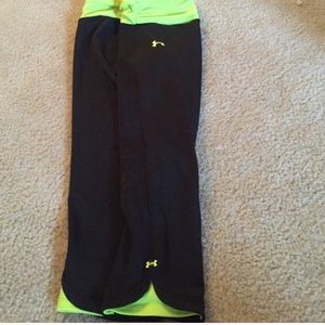 Neon yellow UA cropped spandex