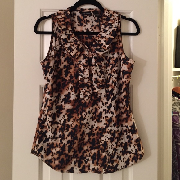 FINAL SALE through 6/6. Animal Print Ruffle Top