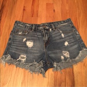 Free people distressed denim shorts