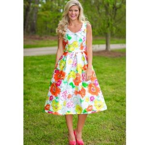 Floral Print Midi Dress