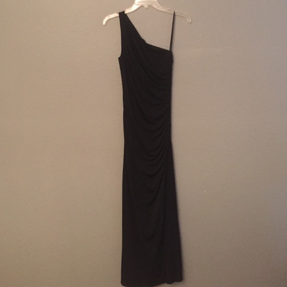 One shoulder black dress