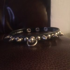 Leather spiked choker