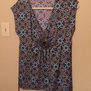 Purple floral dress shirt